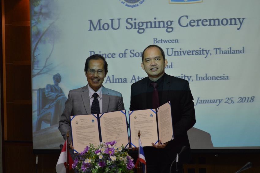 MoU Establishment between Prince of Songkla University and Alma Ata University, Indonesia